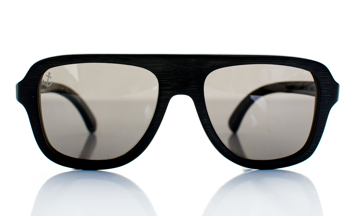 AeroStellar Handcrafted Wooden Eyewear Black Bamboo Wood - Front View